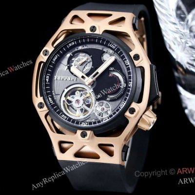 Replica Hublot Techframe Ferrari Tourbillon Rose Gold Automatic Watches